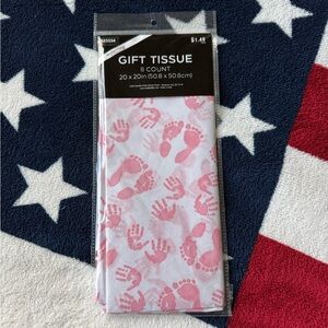 Pink Handprint and Footprint Gift Tissue Paper